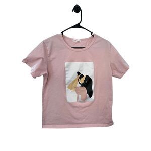 ROMWE Pink Graphic Short Sleeve T-Shirt
